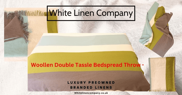 Woollen Double Tassle Bedspread Throw