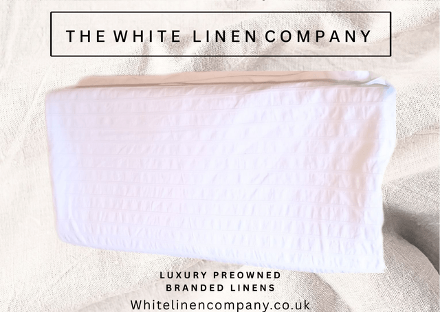 Hotel Collection Kingsize Cotton White Striped Duvet Cover No Pillowcases