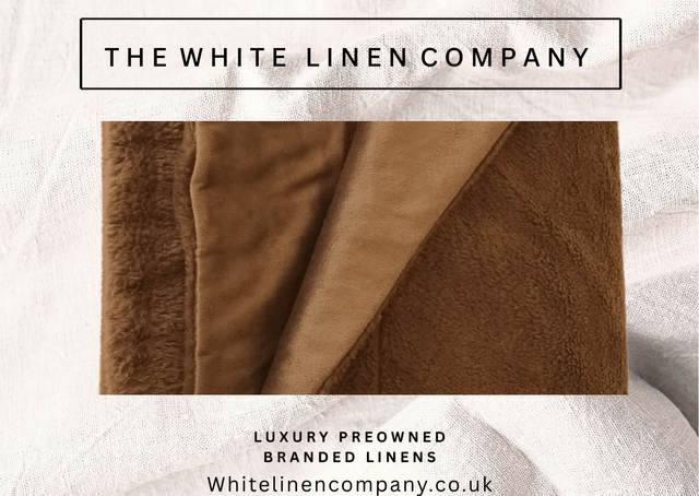 Snuggly Brown Bordered Blanket Rug Throw -Brown