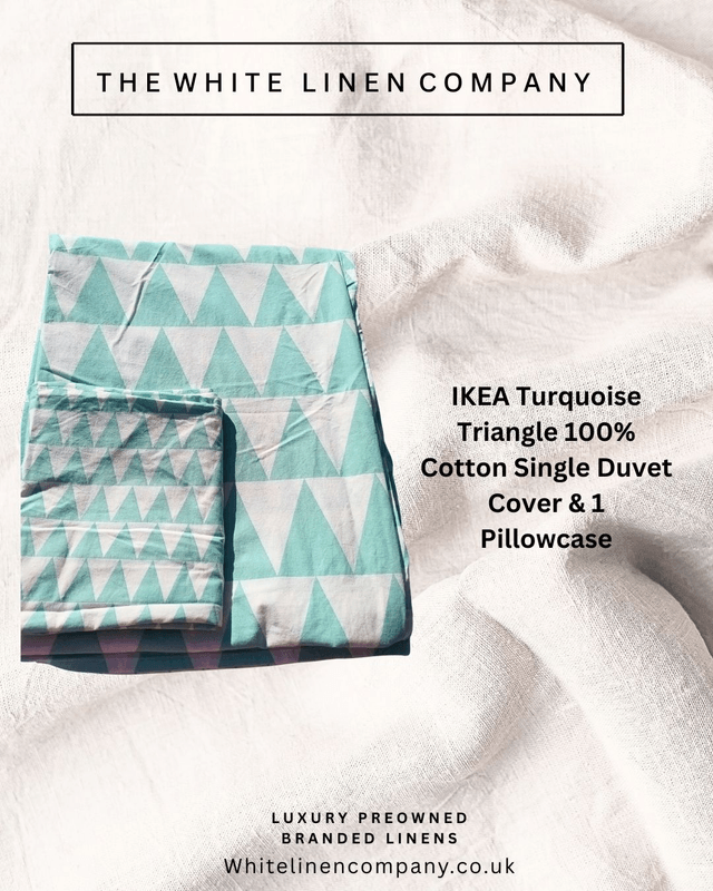 Ikea - Turquoise Triangle Pattern Single 100% Cotton Duvet Cover - Very Pretty (1)