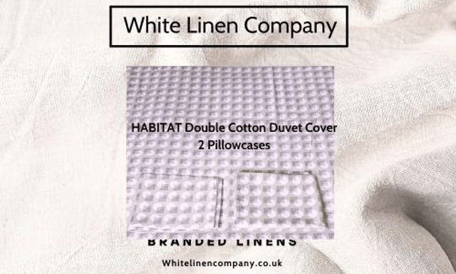 HABITAT - Pink & Coffee Print -  100% Cotton Double Duvet Cover - Wooden Buttons - 2 x Pillowcases