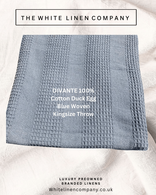 Cotton Duck Egg Blue Heavy Tassle Cotton Bedspread Throw
