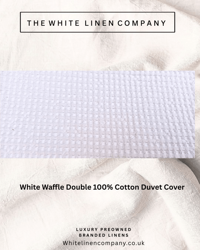 White Waffle Double 100% Cotton Duvet Cover