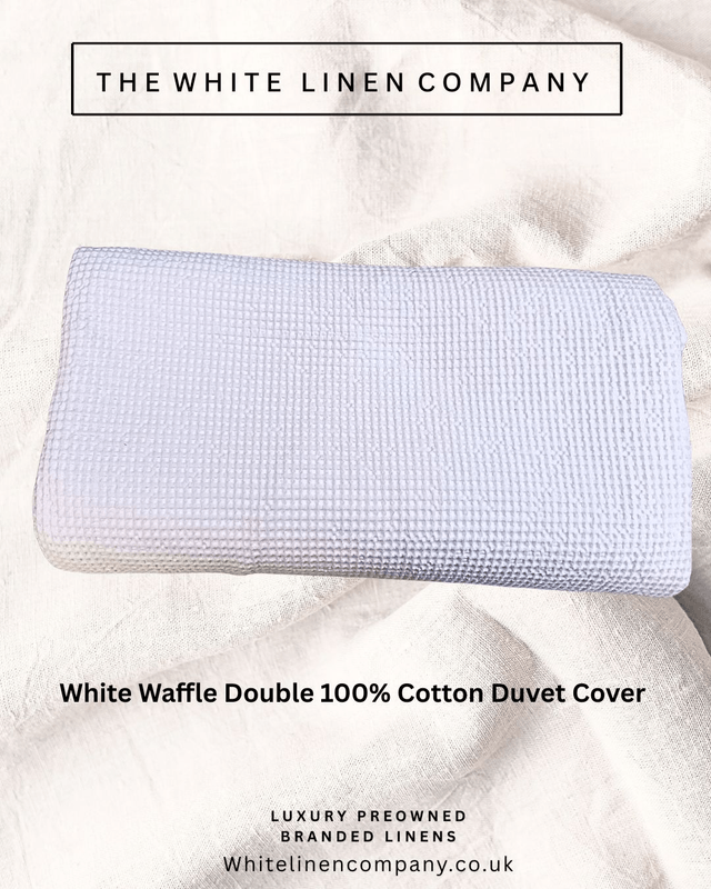 White Waffle Double 100% Cotton Duvet Cover