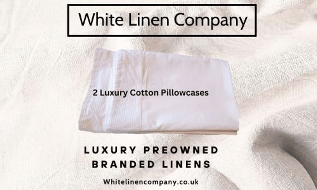 2 White 100% Cotton Oxford Pillowcases