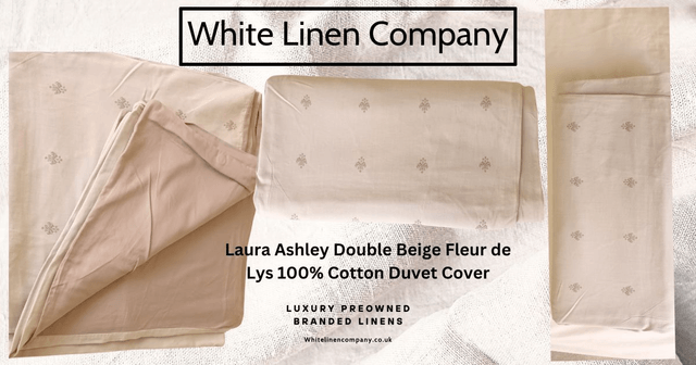 Laura Ashley Doulbe Beige Fleur de Lys Duvet Cover