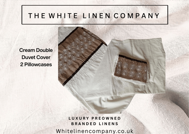 FOX & FRY - Luxury 100% White Egyptian Cotton - Kingsize Duvet Cover - 2 Pillowcases - Butterfly Embroidered (1)