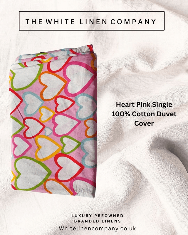 Single Heart Duvet Cover 100% Cotton