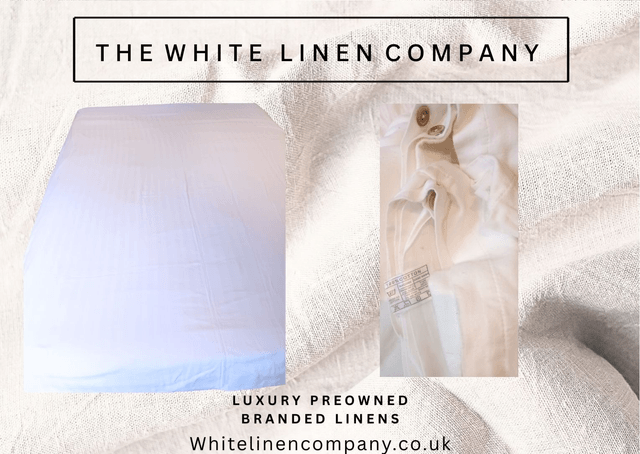 2 Striped White Double Duvet Covers - 100% Cotton