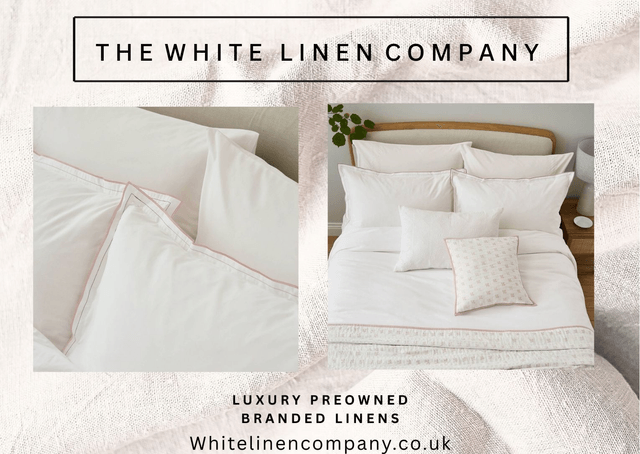 Murmur - Elle - Pink Trim - Exceptional Quality - Kingsize Double White Duvet Cover & 2 Oxford Pillowcases