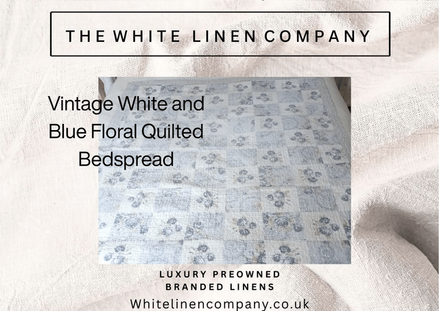 VINTAGE MAISON - Floral Kingsize 100% Cotton Quilt Eiderdown - Pink and White