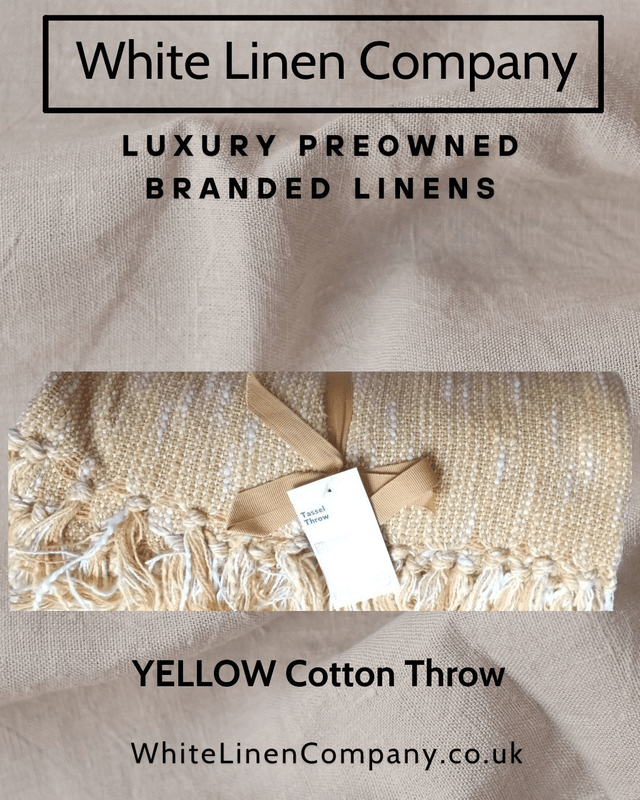 HOME - Yellow Tassle Throw - New with Tags - Yellow