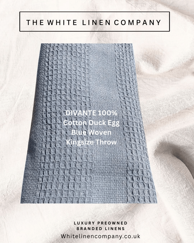 Cotton Duck Egg Blue Heavy Tassle Cotton Bedspread Throw