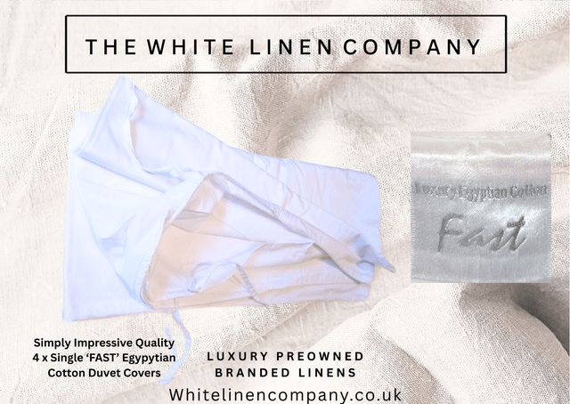 Simple Stunning Quality - 4 x Single 'FAST Egyptian Cotton' (Very Soft) Single Duvet Covers with Ties