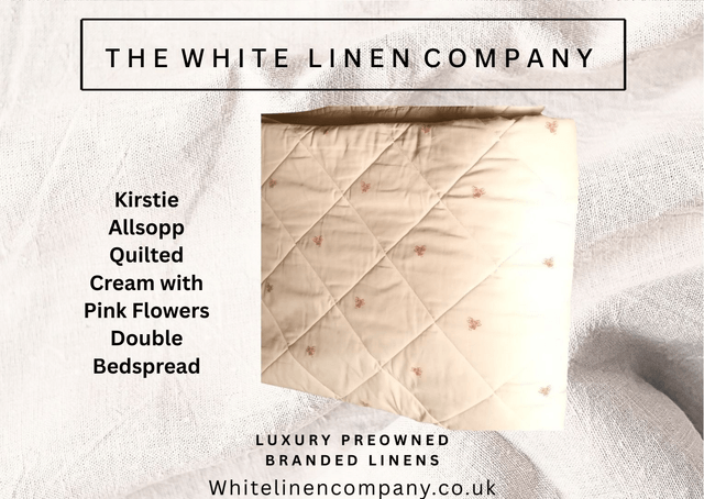 Kirstie Allsopp Double Floral Cream and Peppermint Green Quilt Bedspread Eiderdown (1)