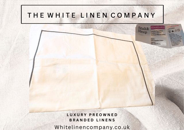 Soak & Sleep Oxford Navy Trim Pillowcases