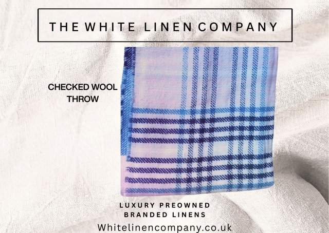 JOHN LEWIS - Pink & Blue Check Soft Blanket Rug Throw - Pink & Blue