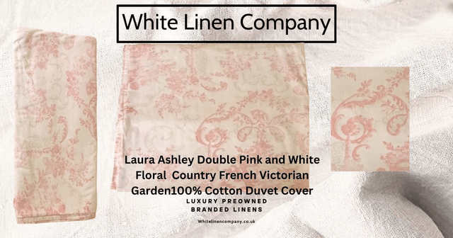 Laura Ashley Double Pink and White Floral Duvet Cover