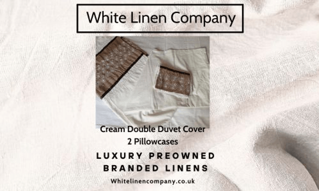 FOX & FRY - Luxury 100% White Egyptian Cotton - Kingsize Duvet Cover - 2 Pillowcases - Butterfly Embroidered (1)