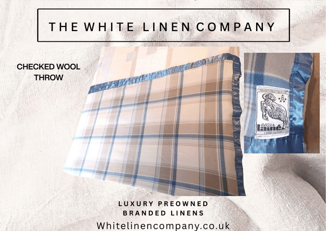 Check Soft Blue Coffee Blanket Throw