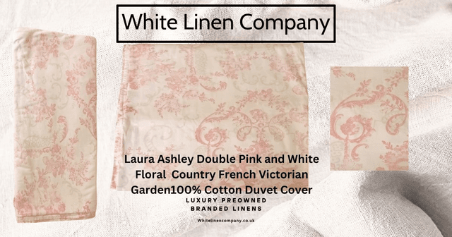 Laura Ashley Double Pink and White Floral Duvet Cover
